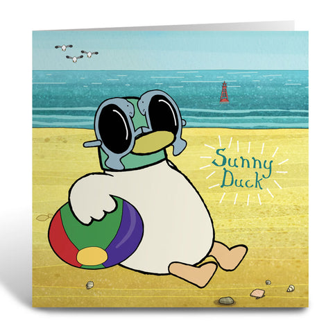 Sarah & Duck Sunny Duck Square Greeting Card