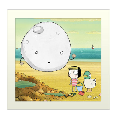 Sarah & Duck Moon Square Art Print