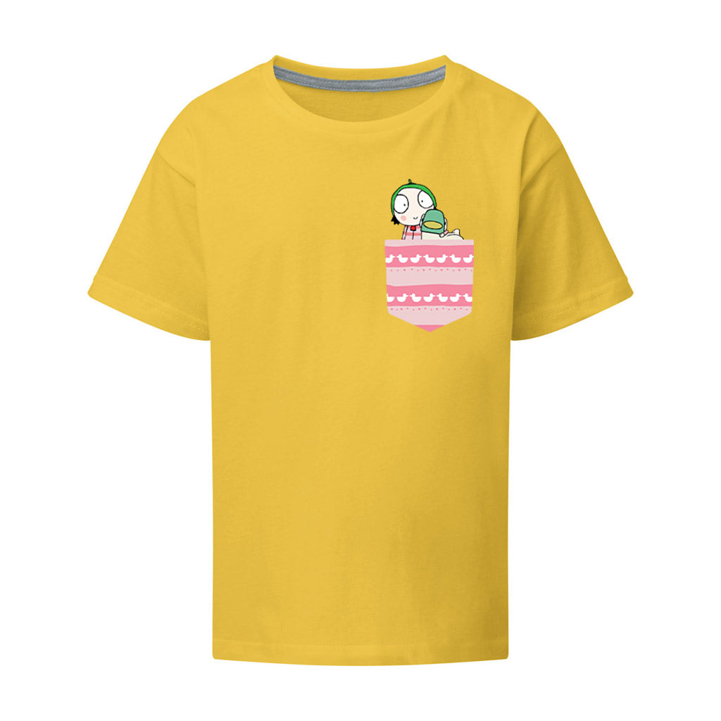 Sarah & Duck Pink Printed Pocket T-Shirt