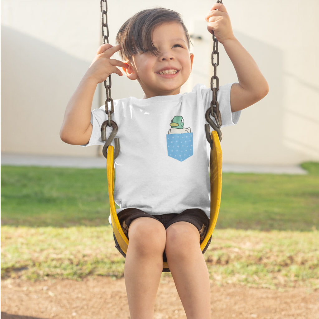 Sarah & Duck Blue Printed Pocket T-Shirt