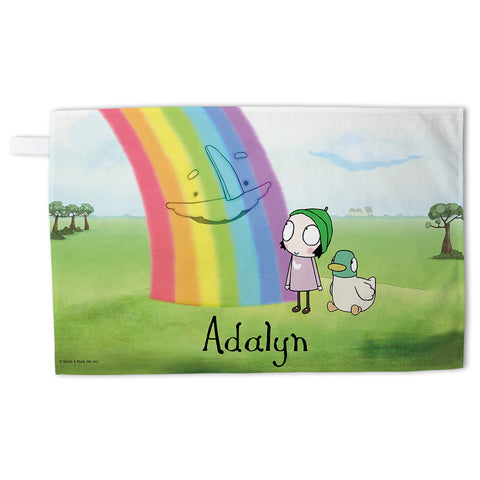 Personalised Rainbow Tea Towel - Landscape