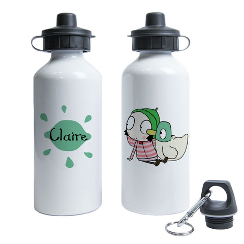 Personalised Sarah & Duck Water Bottle - Green