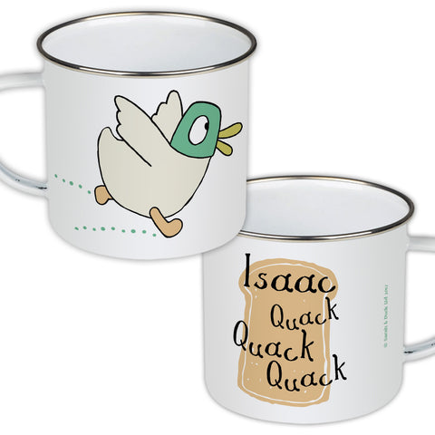 Personalised Quack Quack Quack Enamel Mug