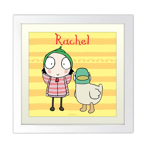 Personalised Yellow Sarah & Duck Art Print