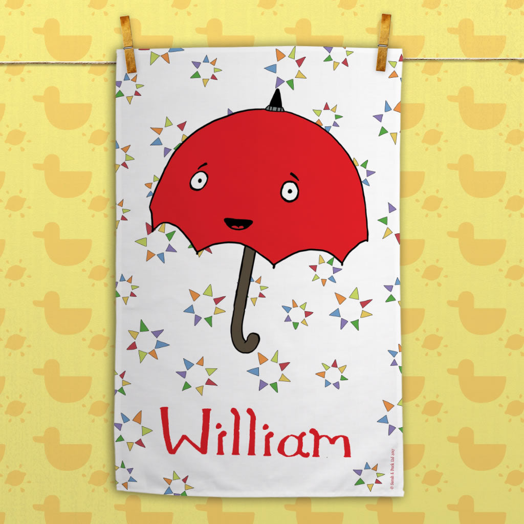 Personalised Umbrella Tea Towel
