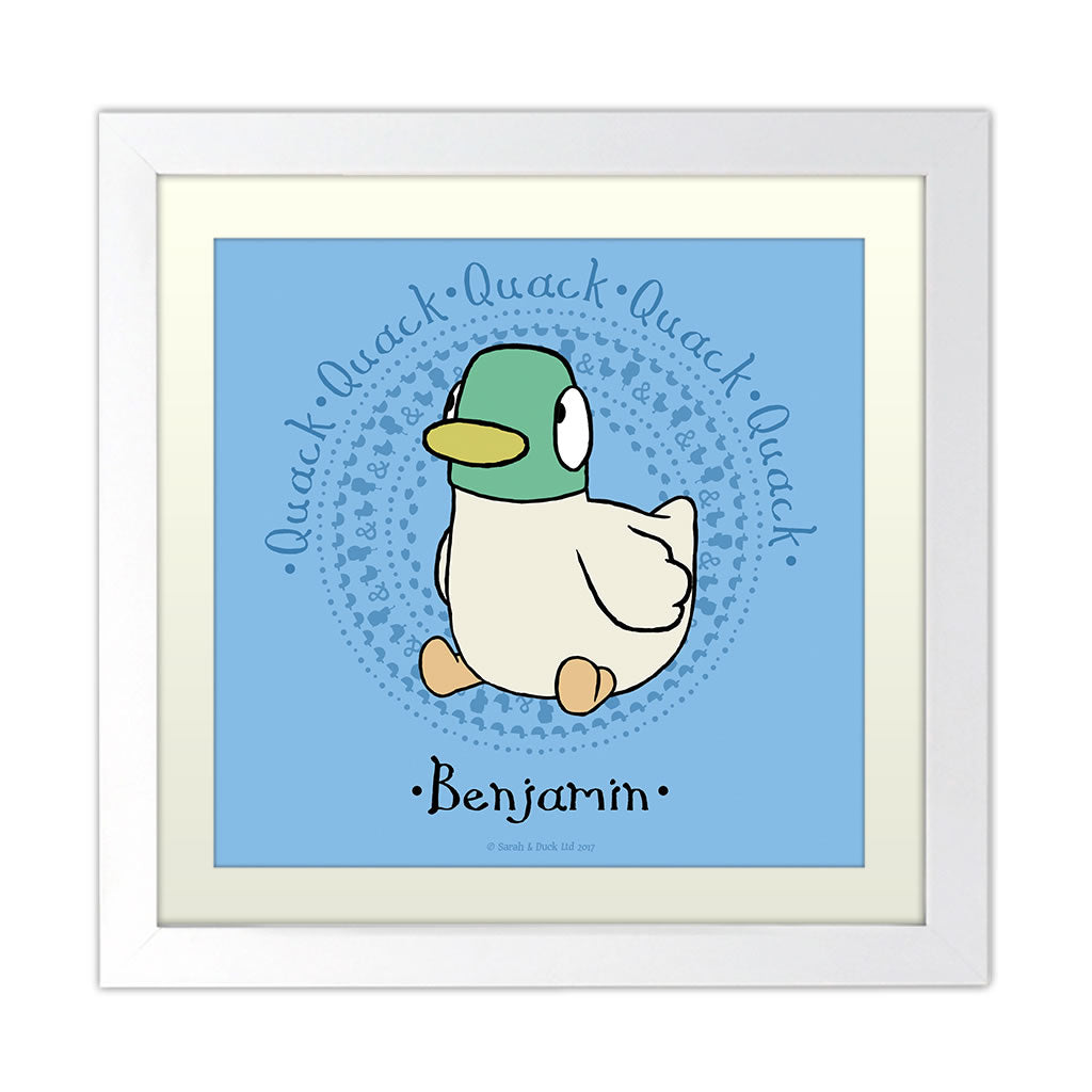 Personalised Blue Duck Art Print