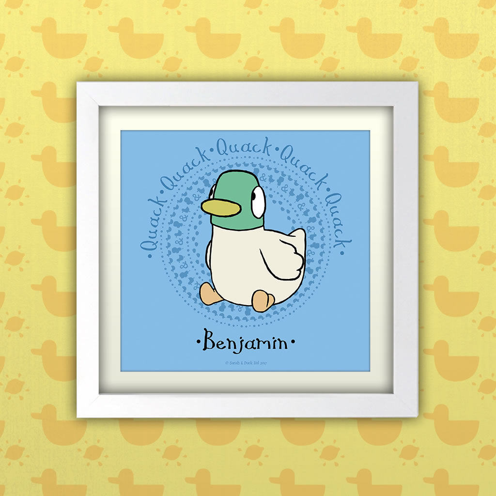 Personalised Blue Duck Art Print