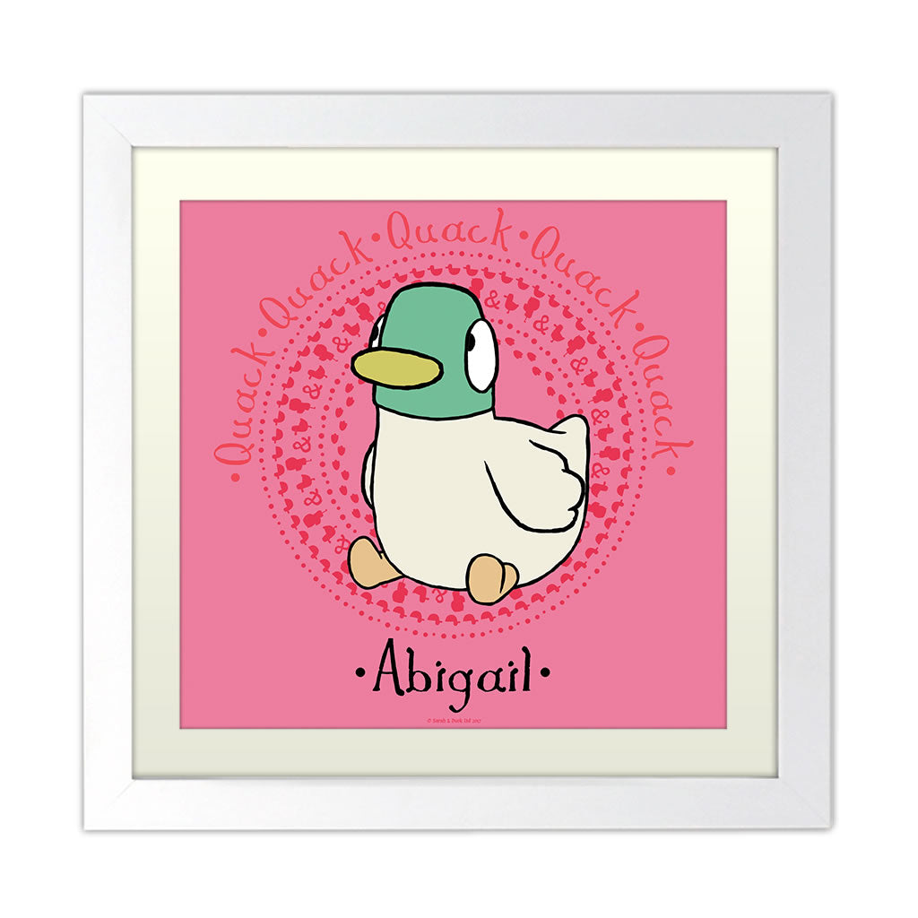 Personalised Pink Duck Art Print