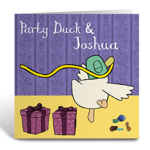 Personalised Party Duck Greeting Card