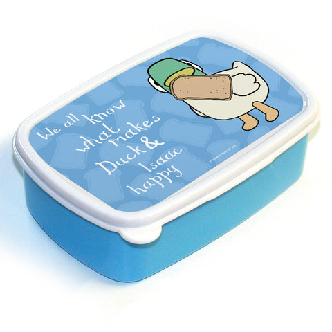 Personalised We all know what makes Duck happy Lunch Box