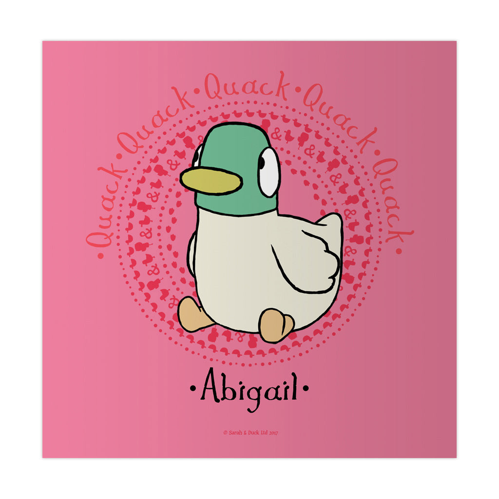 Personalised Pink Duck Art Print