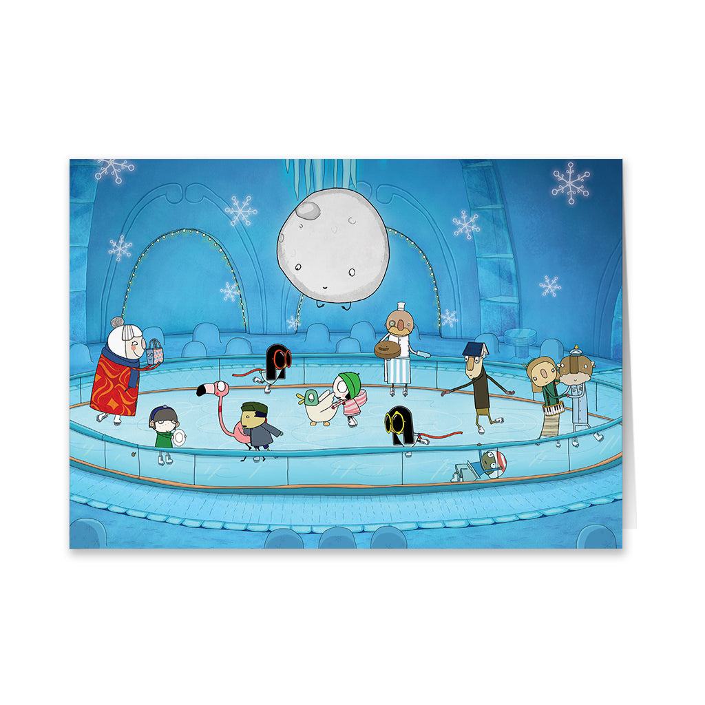 Sarah and Duck Ice Skating Greeting Card