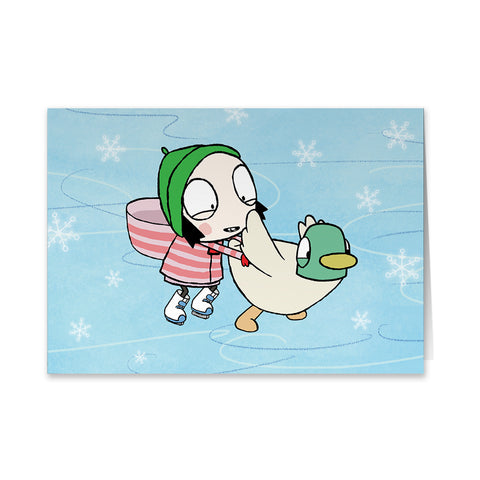 Sarah and Duck Skating Greeting Card