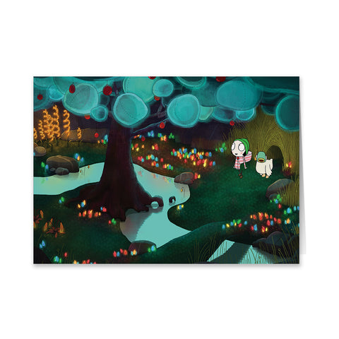 Sarah and Duck Lights Greeting Card