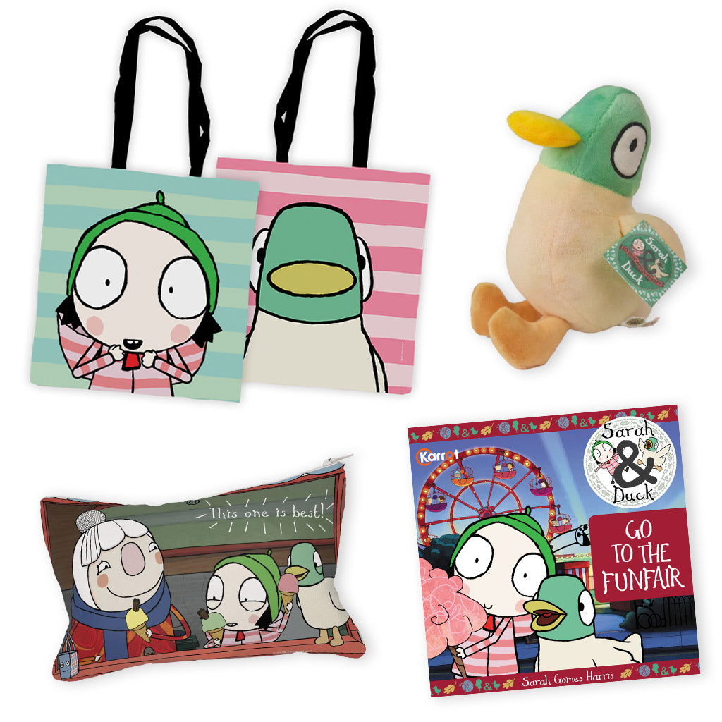 The Sarah & Duck Funfair Adventure Gift Set: Book, Plush, and Accessories!