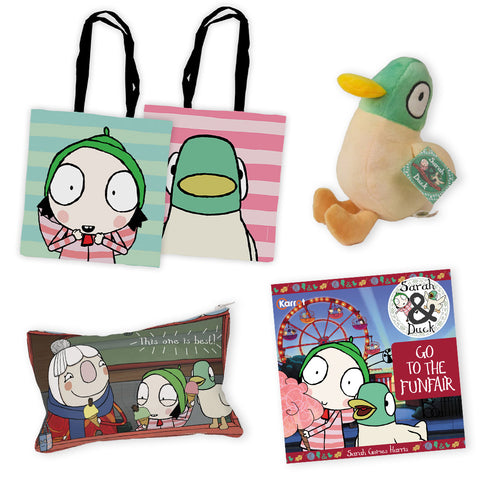 The Sarah & Duck Funfair Adventure Gift Set: Book, Plush, and Accessories!