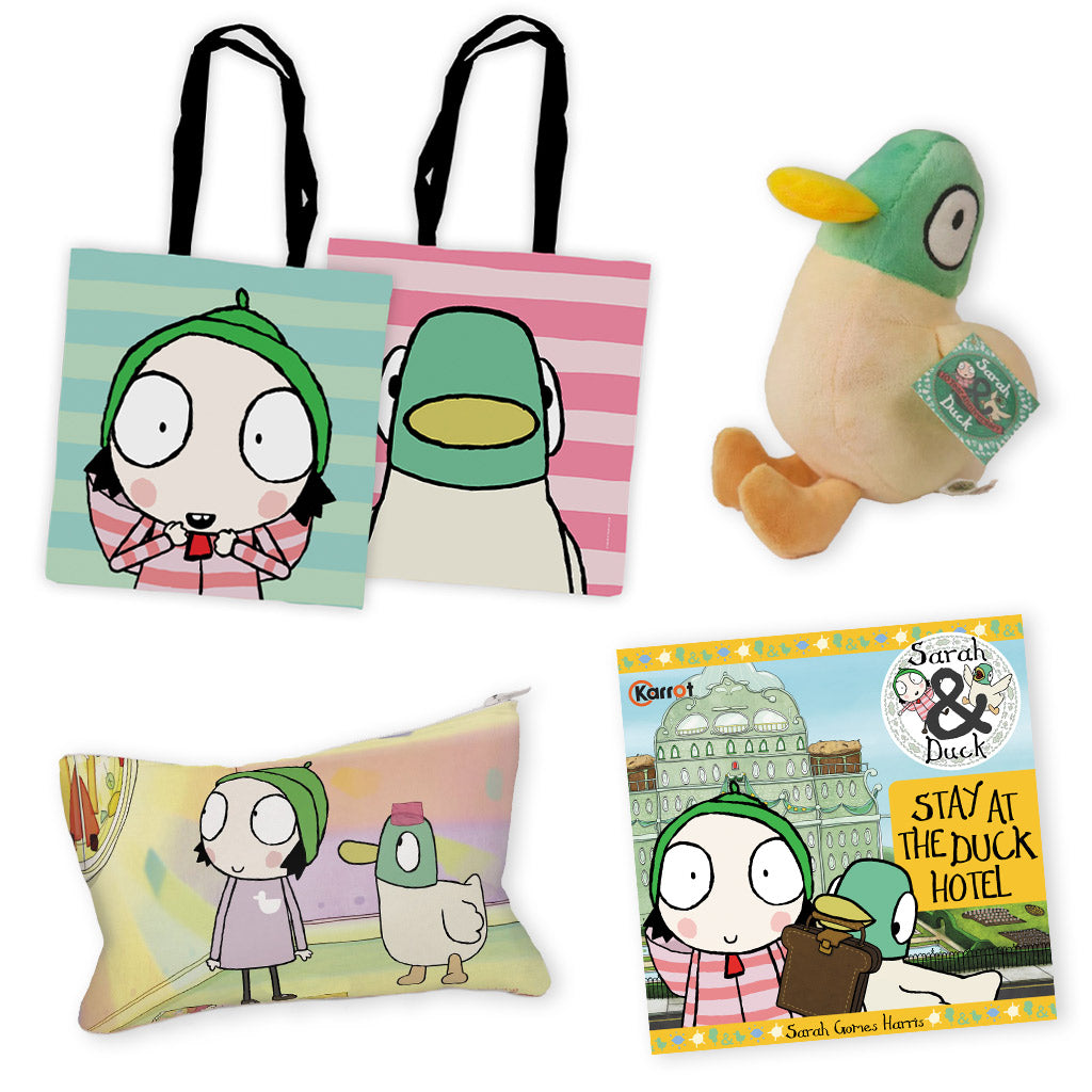 The Sarah & Duck Hotel Adventure Gift Set: Book, Plush, and Accessories!