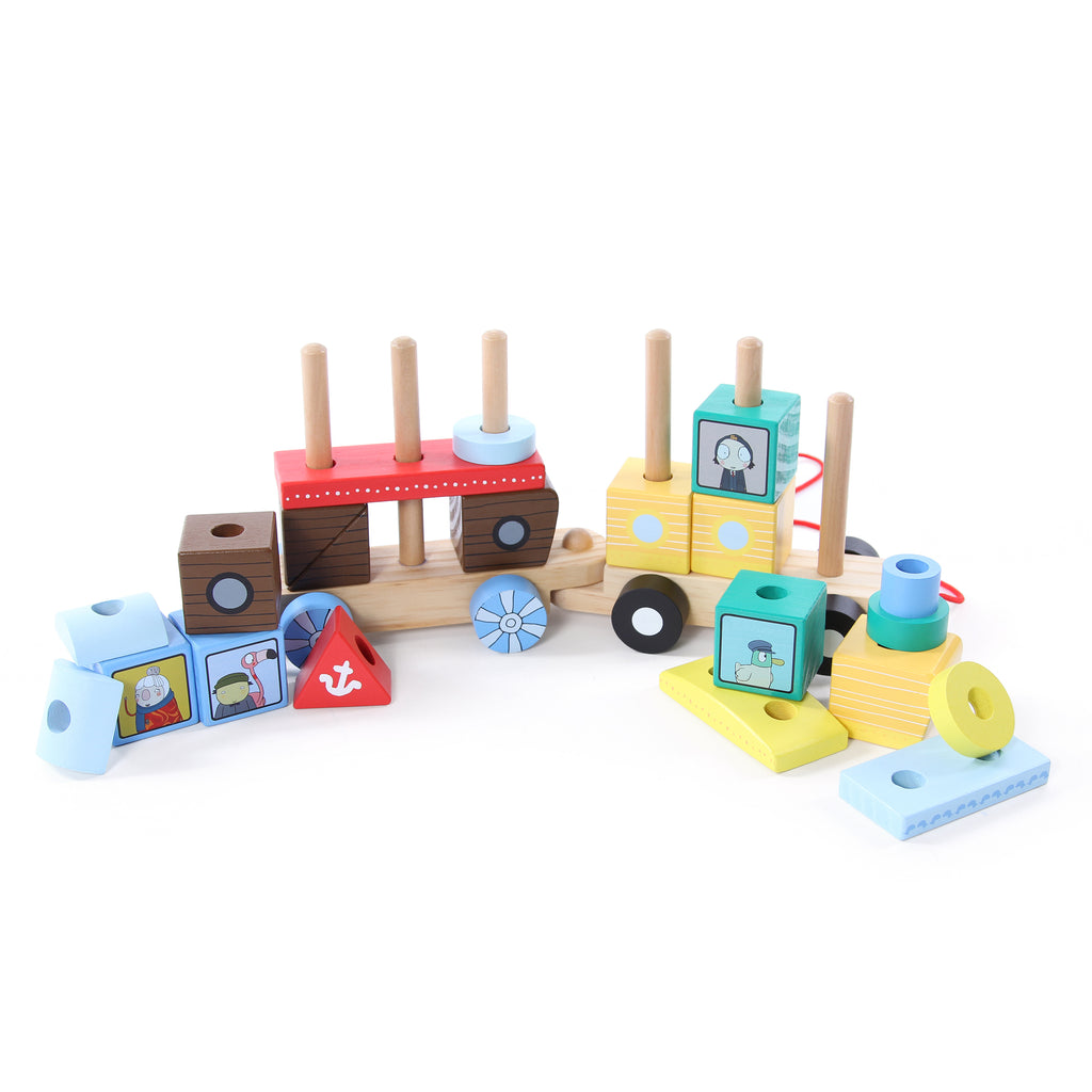 Sarah & Duck Wooden Stacking Train