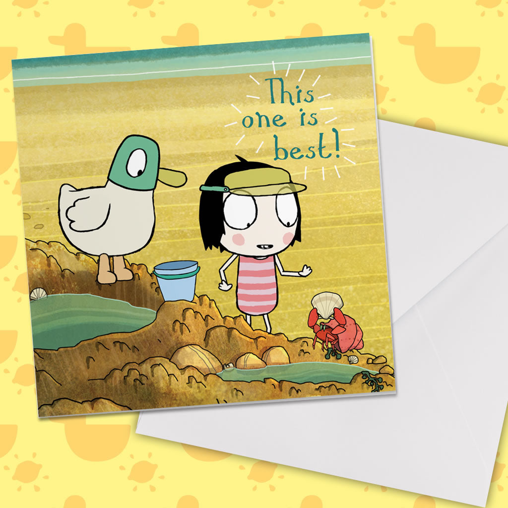 Sarah & Duck "this one is best" Square Greeting Card (Lifestyle)