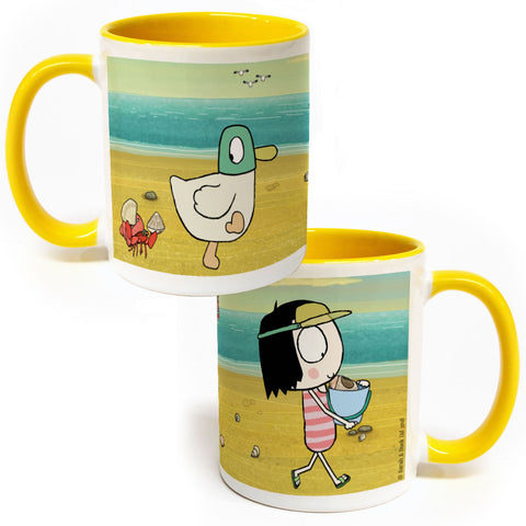 Sarah & Duck at the Beach Colour Insert Mug