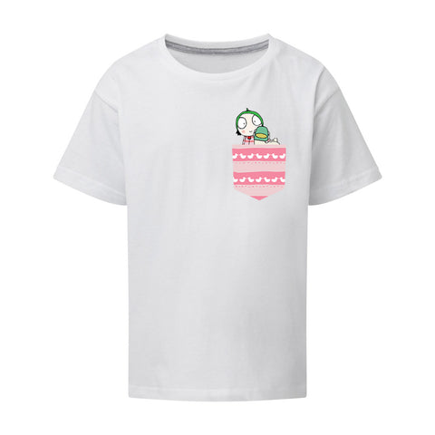 Sarah & Duck Pink Printed Pocket T-Shirt