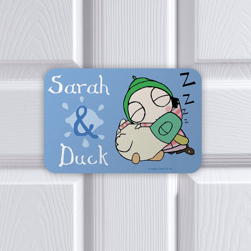 Personalised Sleepy Sarah & Duck Door Plaque
