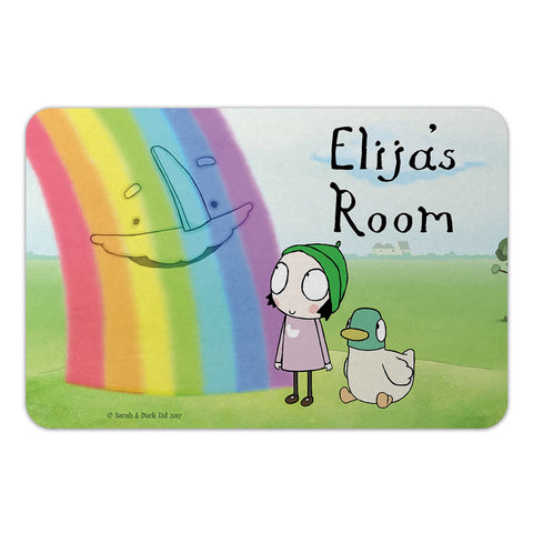 Personalised Rainbow Door Plaque - Landscape