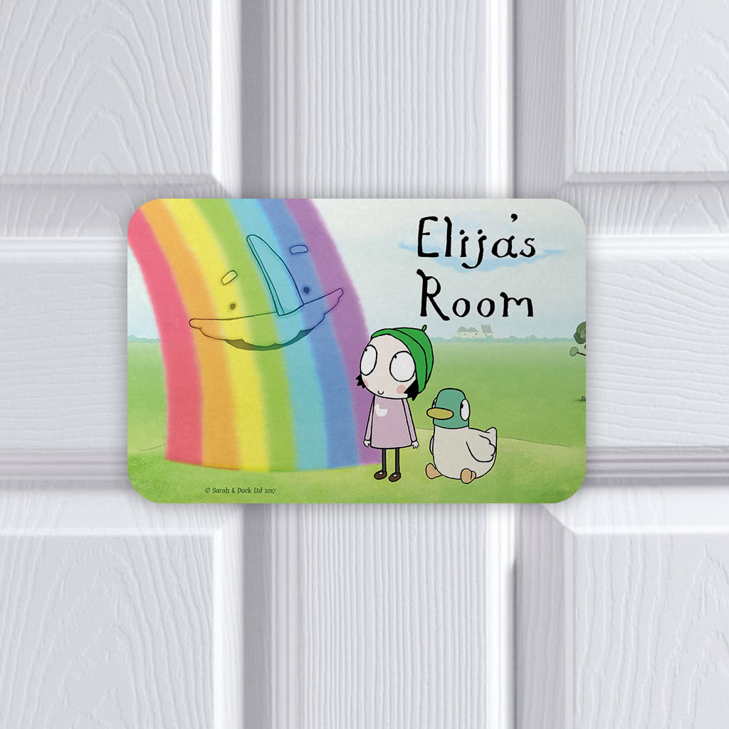 Personalised Rainbow Door Plaque - Landscape