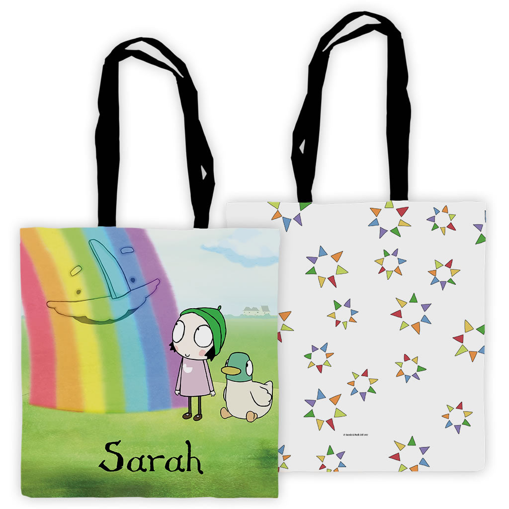 Personalised Sarah & Duck Rainbow Tote Bag