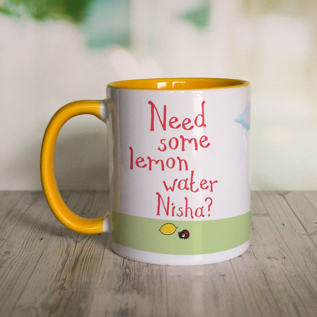 Personalised Need Some Lemon Water? Colour Insert Mug