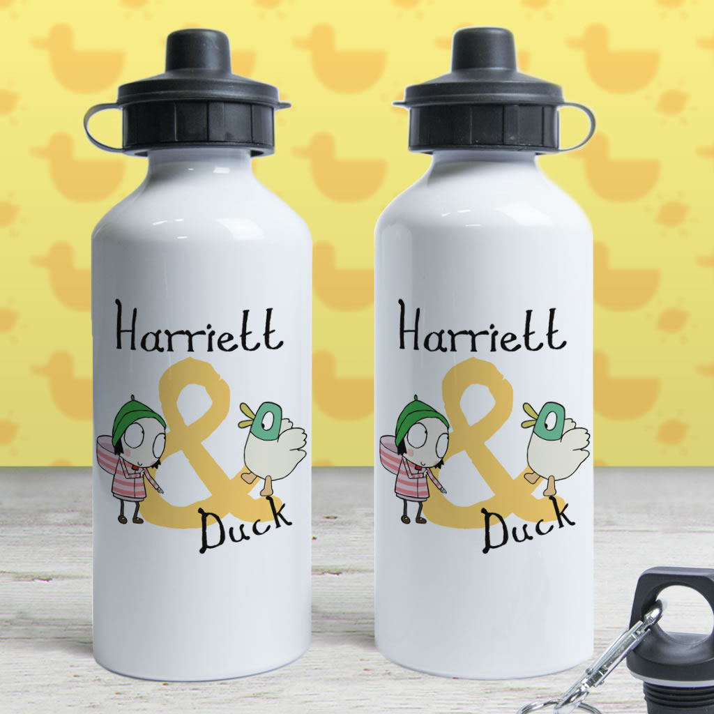 Personalised Sarah & Duck Water Bottle - Yellow