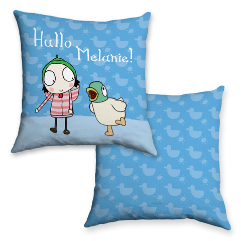 Personalised Blue Sarah & Duck Cushion