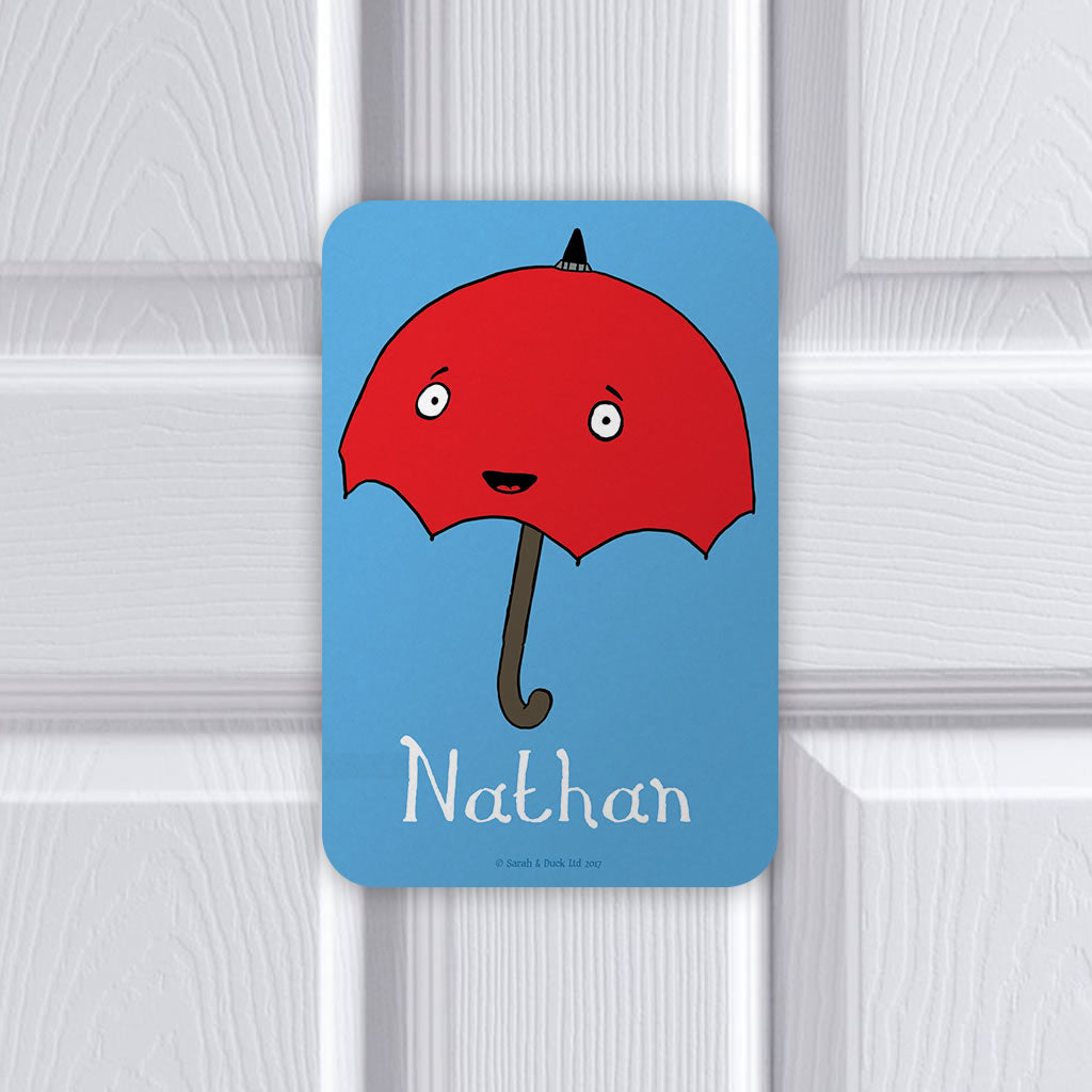 Personalised Umbrella Door Plaque
