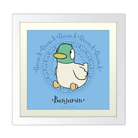 Personalised Blue Duck Art Print