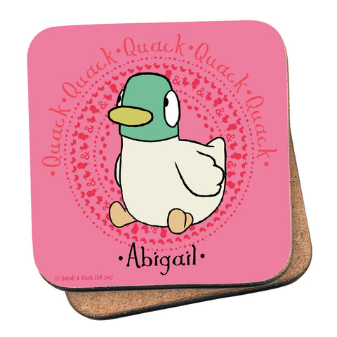 Personalised Pink Duck Coaster