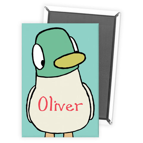 Personalised Duck Magnet - Green