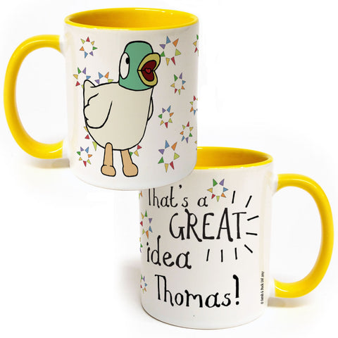 Personalised Duck's Great Idea Colour Insert Mug