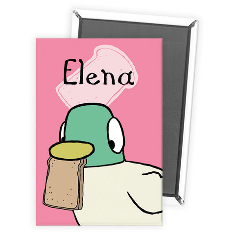Personalised Duck Magnet - Pink