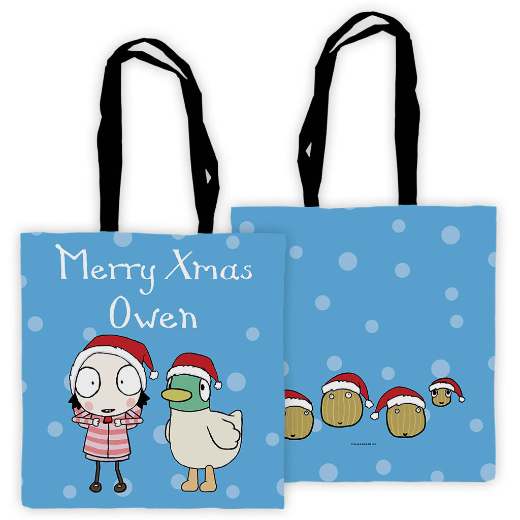 Personalised Merry Christmas Tote Bag