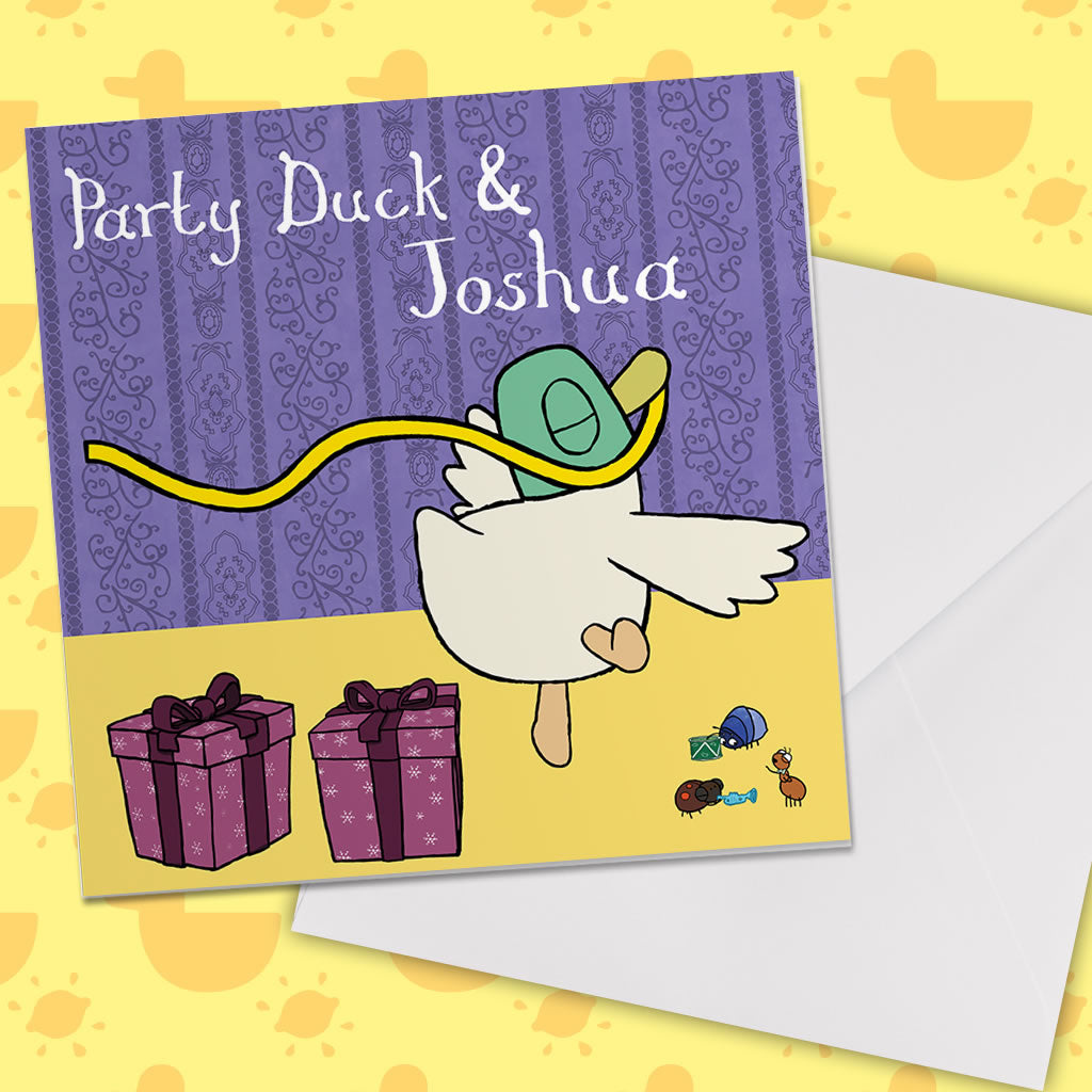 Personalised Party Duck Greeting Card