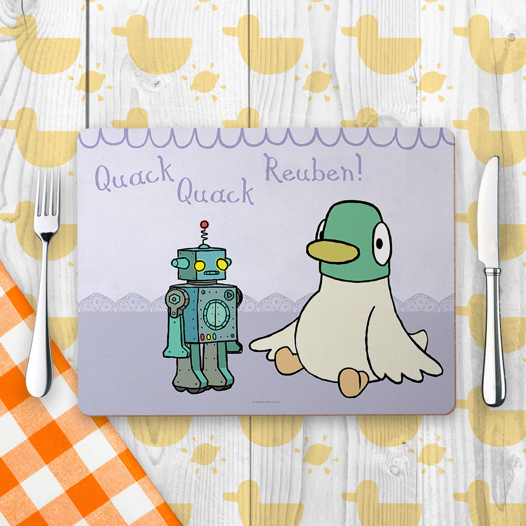 Personalised Duck & Robot Placemat