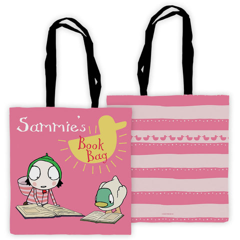Personalised Sarah & Duck Reading Tote Bag