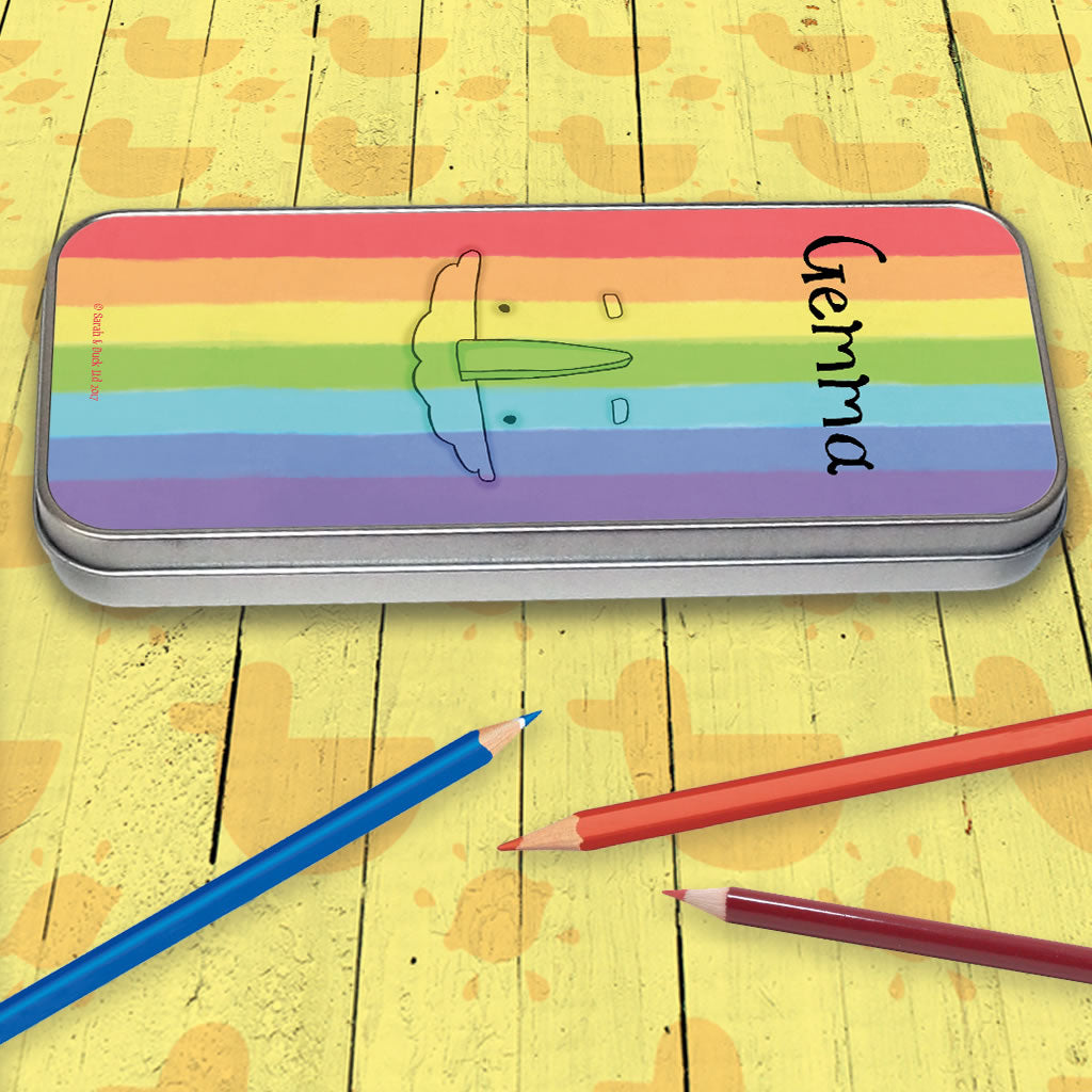 Personalised Rainbow Pencil Tin