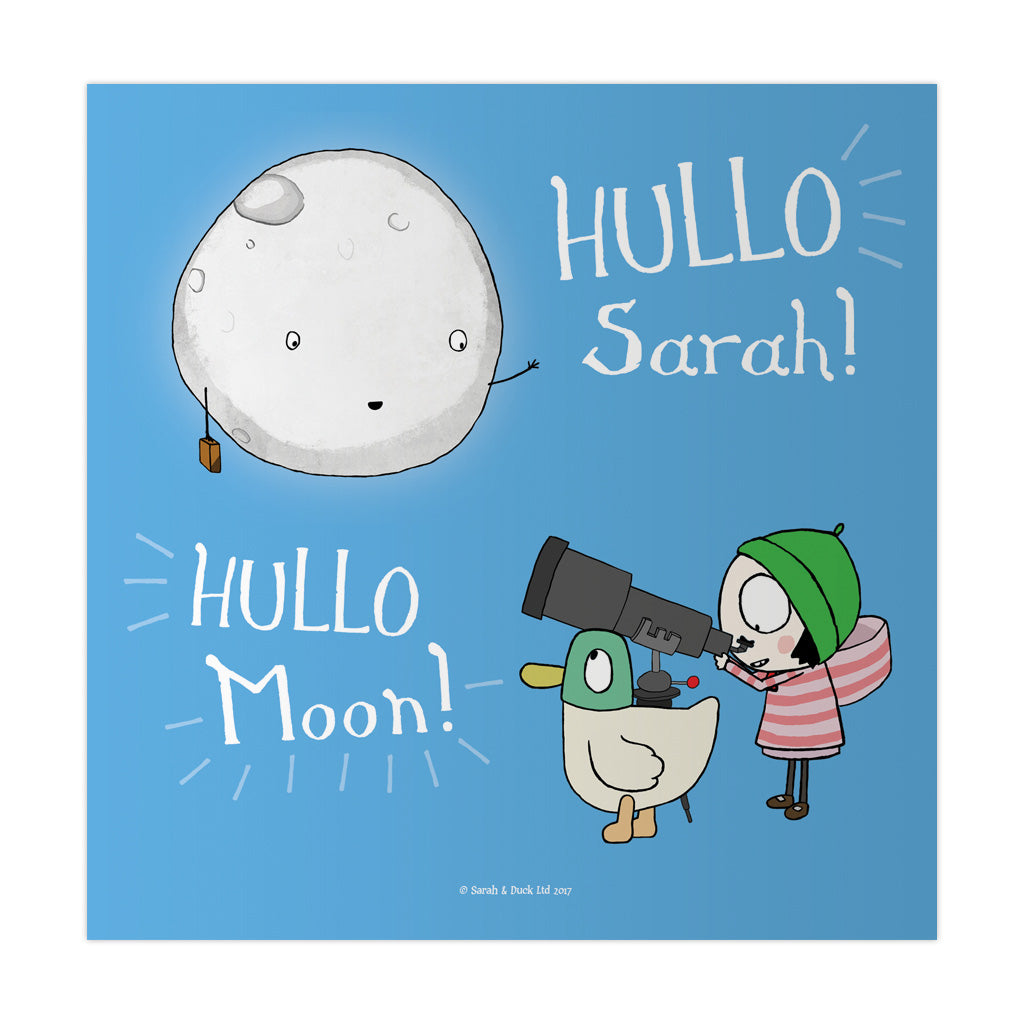 Personalised Hullo Moon Art Print