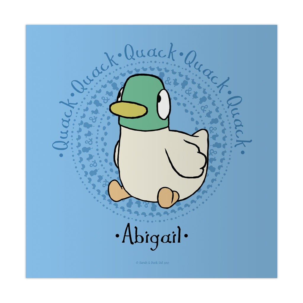 Personalised Blue Duck Art Print