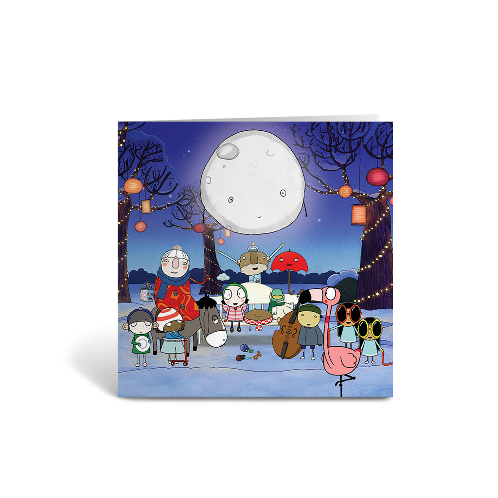 Sarah and Duck Christmas Group Square Greeting Card