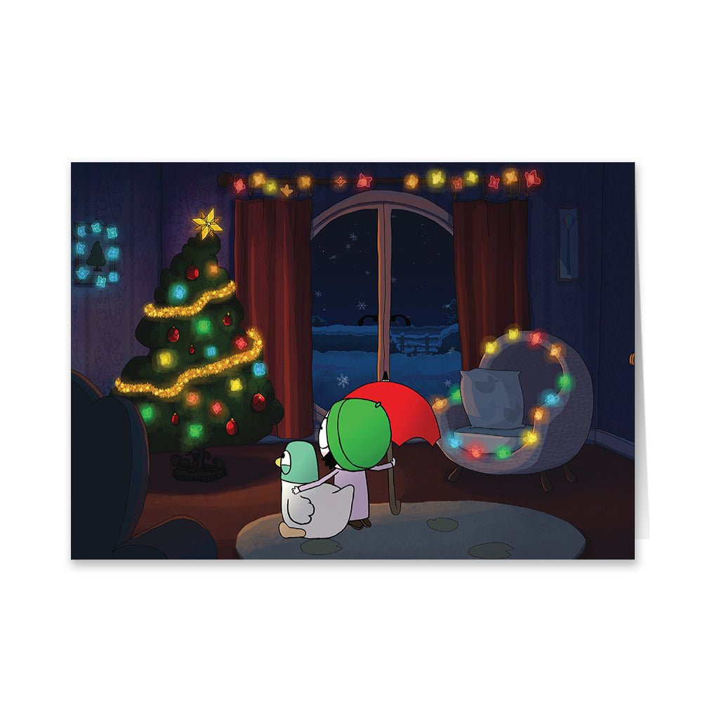 Sarah and Duck Christmas Tree Greeting Card