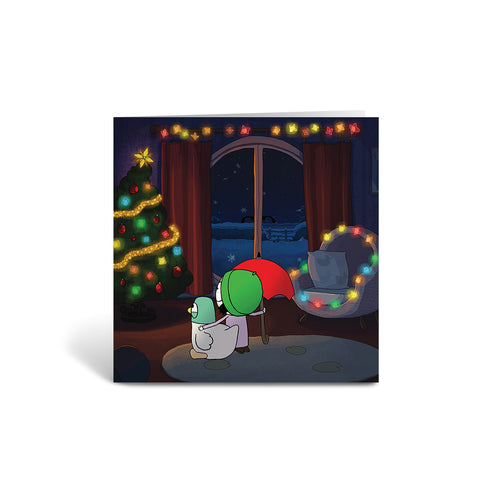 Sarah and Duck Christmas Tree Square Greeting Card