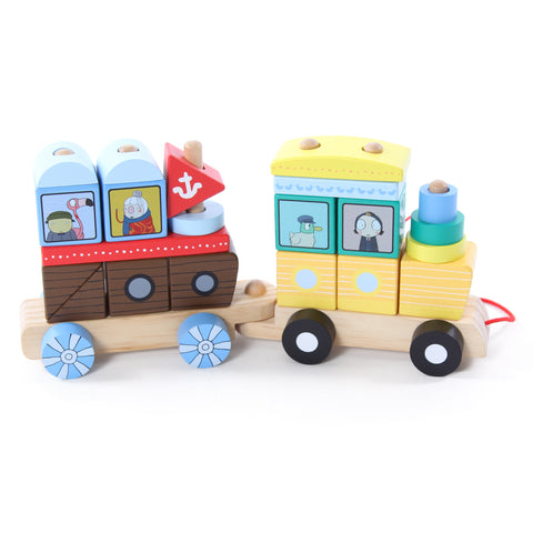 Sarah & Duck Wooden Stacking Train